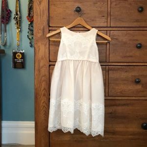 David’s Bridal Ivory and Lace Flower Girl Dress